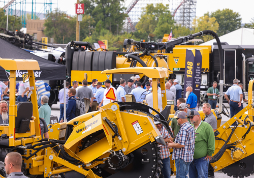 The Utility Expo 2023 show floor vermeer equipment