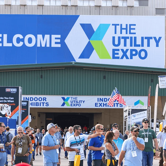 Welcome sign at The Utility Expo