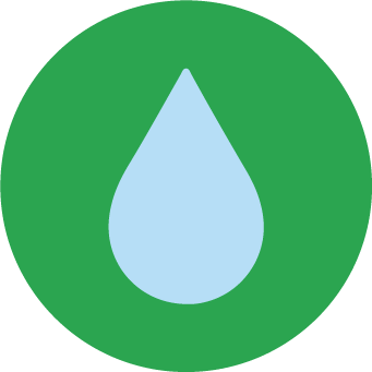 Wastewater green droplet with green background circle