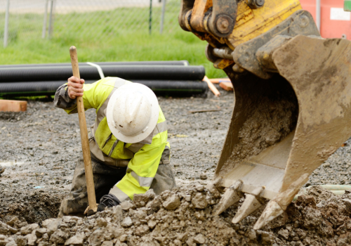 Digging on construction jobsite