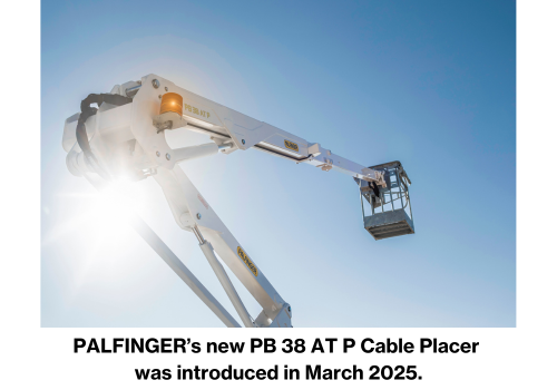 Palfinger’s new PB 38 AT P Cable Placer was introduced in March 2025.