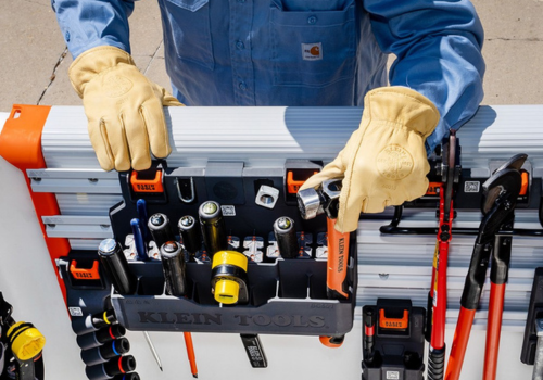 Klein Tools rail storage system