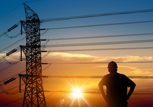 Power line support,Technology maintenance and development industry concept