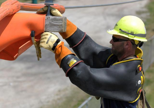 Safety Gloves Construction, Gloves Work Resistant Rubber