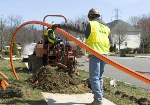 Installing fiber optic cable in rural area
