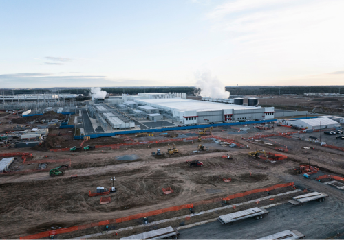 An aerial view of Google ARA1A Web Services data center in Sterling on a cold winter day. Northern Virginia is the largest data center market in the world.