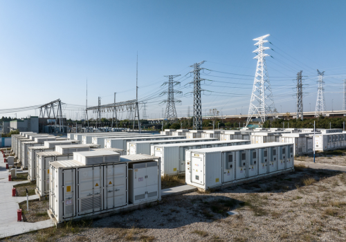 view of energy storage station in field
