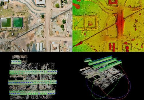 surveying drone aerial mapping industrial orthomosaic and digital terrain model photogrammetrically corrected , survey topography of digital terrain model capturing its elevation image mosaic