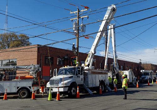 Electrical activity surrounding urban power lines.
